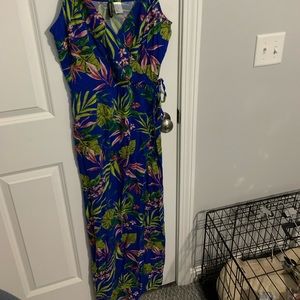 Tropical Floral Floor Length Summer Dress